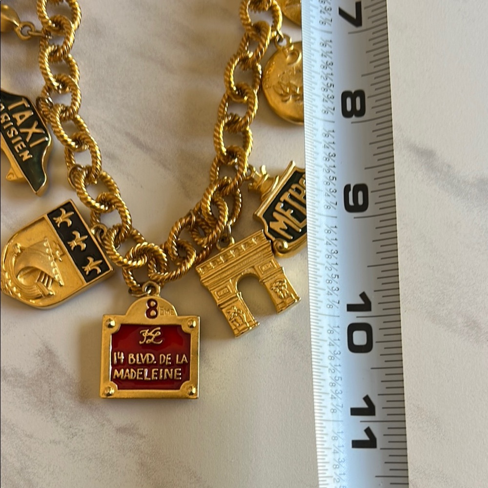 Karl Lagerfeld Vintage Gold Charm Necklace - Picture 8 of 9